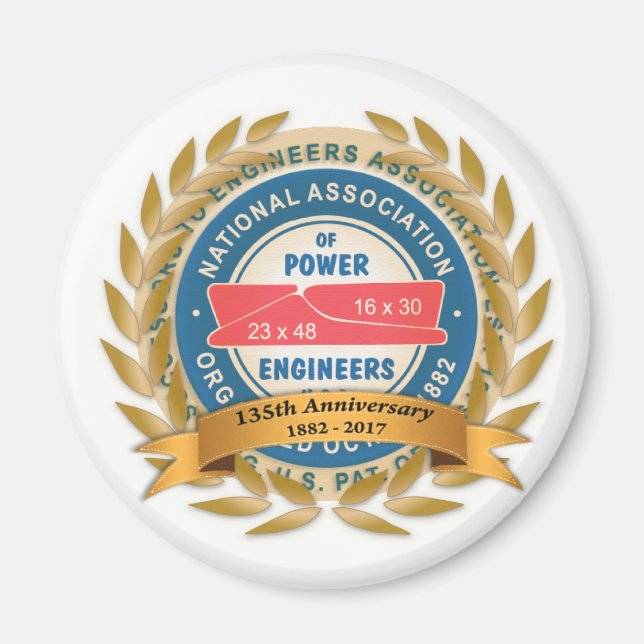 Magnet rond du 135e anniversaire (Devant)