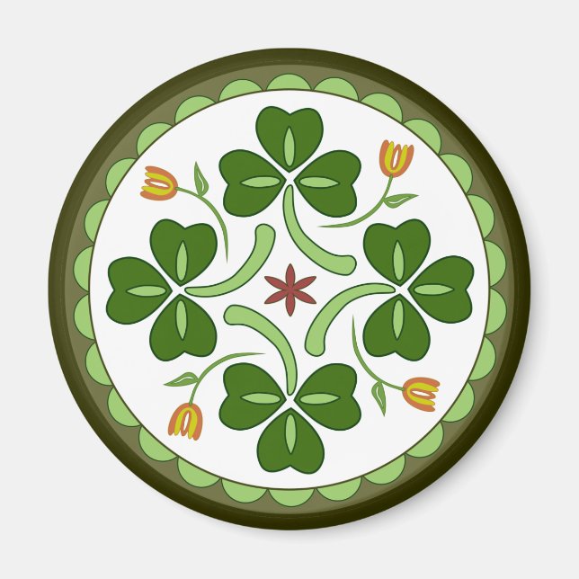 Magnet rond - Irlandais Bonne chance Hex (Devant)