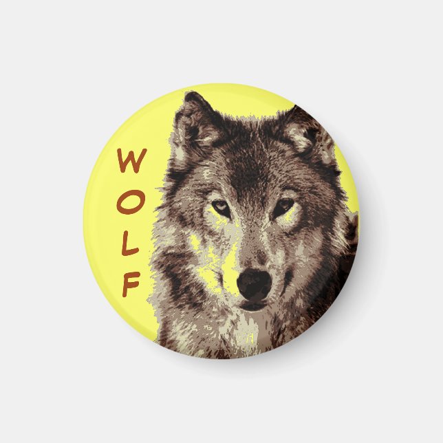 Magnet rond Wolf (Devant)