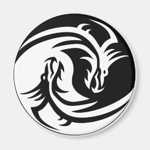 Magnet rond YinYang Dragon 2 ¼ Pouce