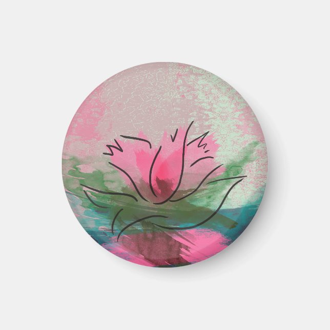 Magnet, rosa Blume Magnet (Vorne)