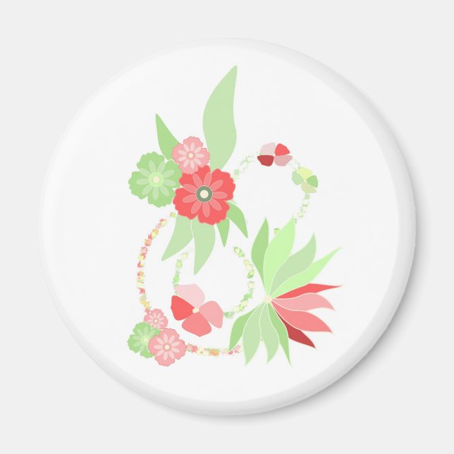 Magnet rosa Tropenblumen (Vorne)