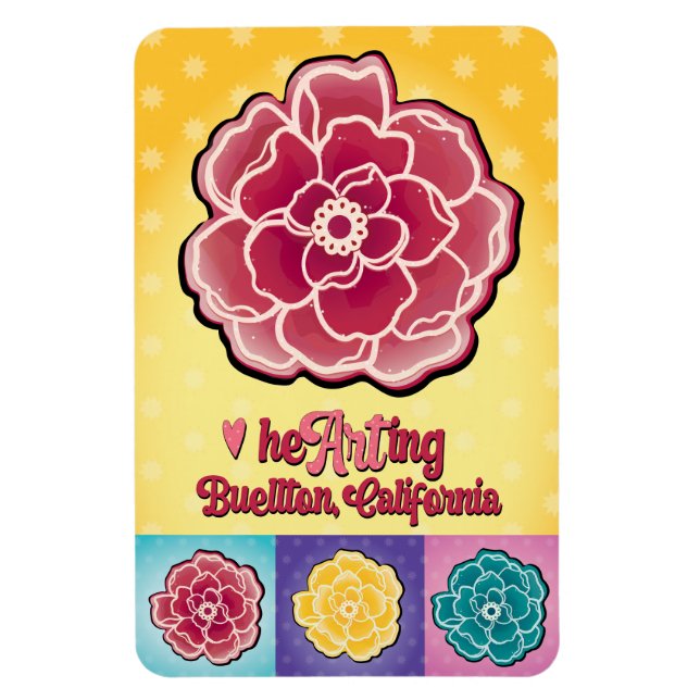 Magnet - Roses pop - Buellton.Art (Vertical)