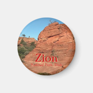 Magnet: Roter Felsen in Zion (rund) Magnet