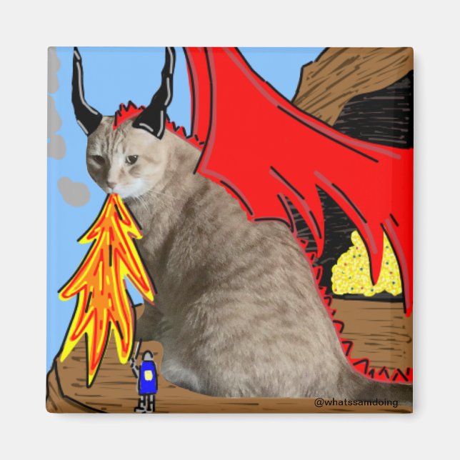 Magnet Sam Le Cat Dragon (Devant)
