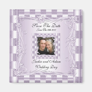 Magnet Save The Date Hochzeit Mauve Flieder Blume