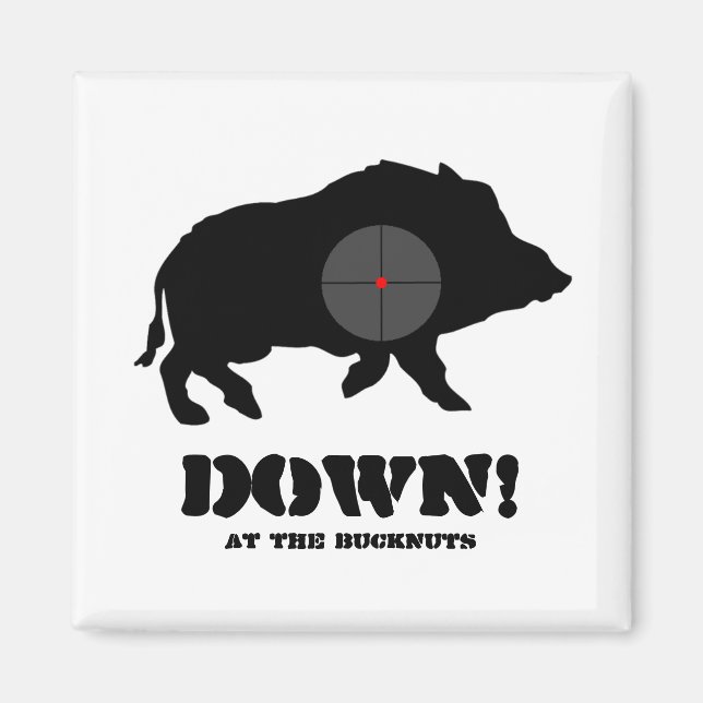 Magnet - Schwarzer Hog Down! (Vorne)