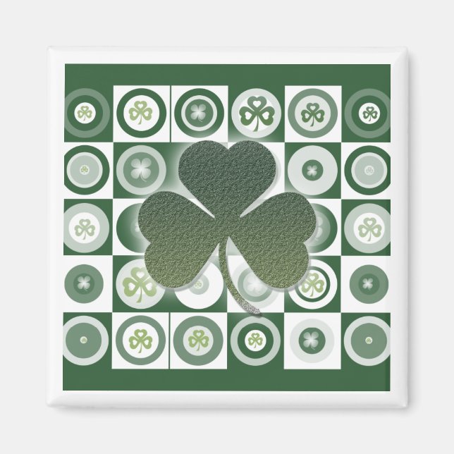 Magnet shamrock irlandais (Devant)