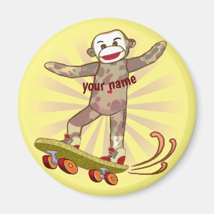 Magnet Singe Chaussette Skateur