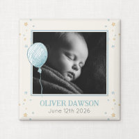Magnet souvenir d'annonce de naissance de bébé Bal