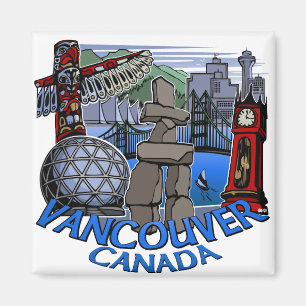Magnet Souvenir Magnet de Vancouver Boutons et cad