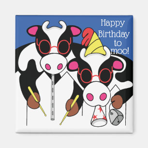 Magnet Square glücklich Geburtstag zu Moo!