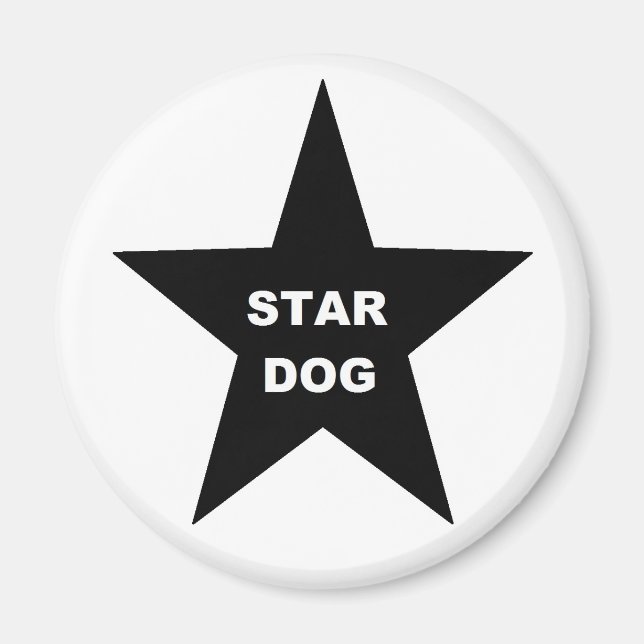 Magnet Star Dog auf Black Star (Vorne)