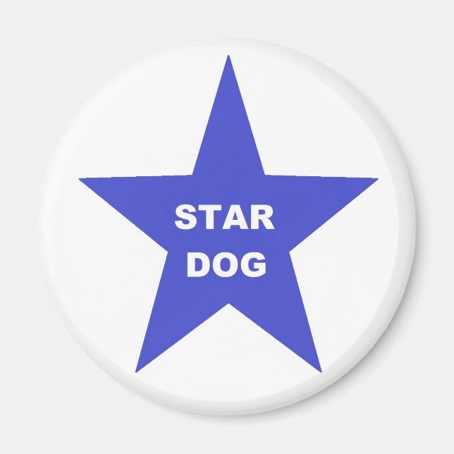 Magnet Star Dog auf Blue Star (Vorne)