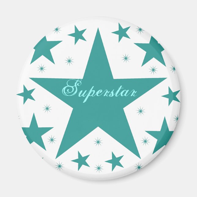 Magnet superstar, Turquoise (Devant)