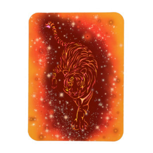 Magnet Tiger läuft in Galaxy Starry Night