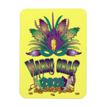 Magnet Tri-Feather Mardi Gras 2025