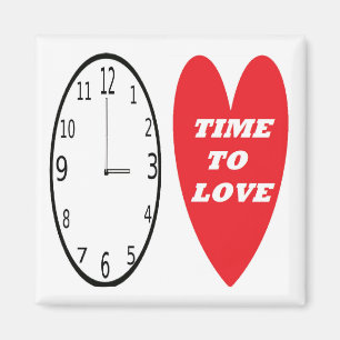 Magnet Uhr mit rotem Herzen Zeit bis zur Liebe