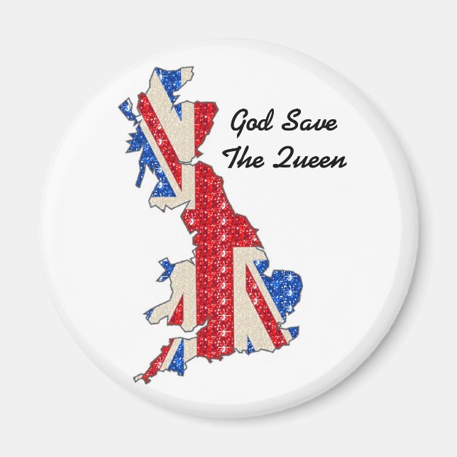 Magnet UK Flag Gott Rettete The Queen (Vorne)