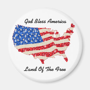 Magnet USA Drapeau Dieu Béni Amérique