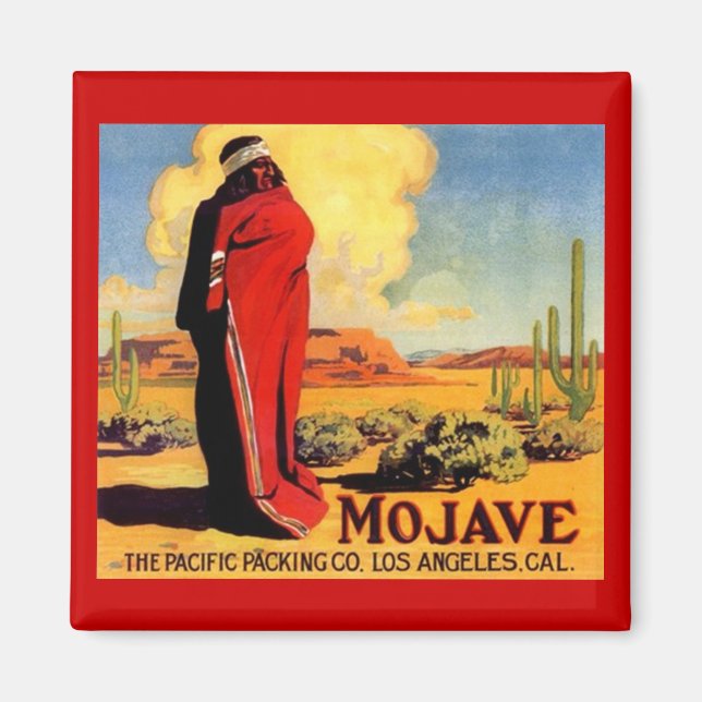 MAGNET VINTAG MOHAVE INDISCHE WERBKRATE LBL (Vorne)