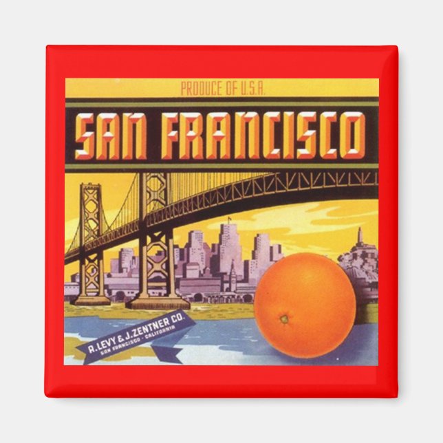 MAGNET VINTAG SAN FRANCISCO-WERBELABEL CA (Vorne)