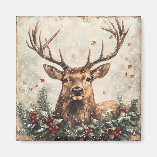 Magnet Vintage de Noël (Devant)