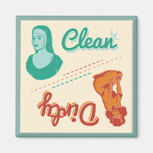 Magnet ~ Vintage Retro säubern,/schmutzige