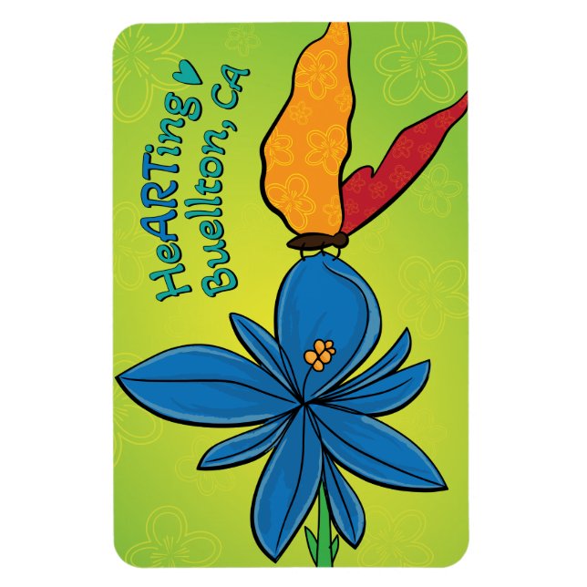 Magnet - Violet(te) und ein Butterfl - Buellton.Ar (Vertikal)