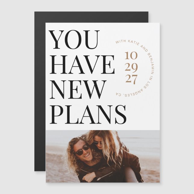 Magnet Vous Avez De Nouveaux Plans Photo Enregistr (Devant / Derrière)
