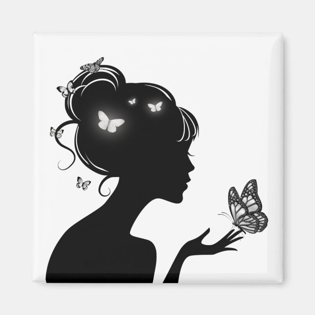 Magnet Weiße Schmetterlinge (Vorne)