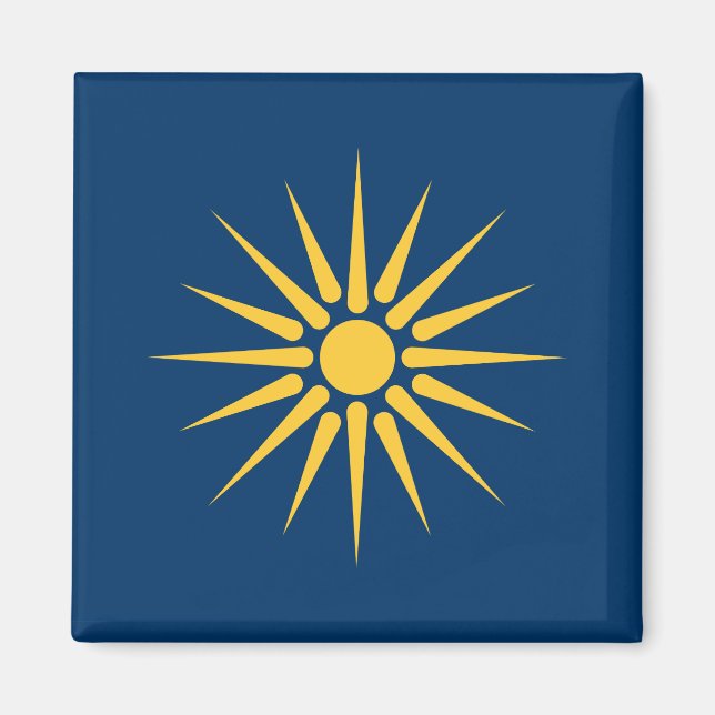 Magnet with Flag of Macedonia, Greece (Devant)
