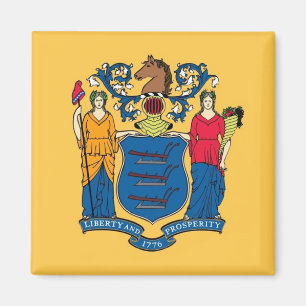 Magnet with Flag of New Jersey State