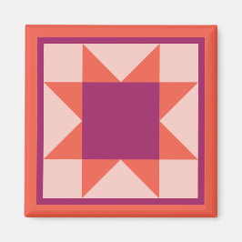 Magnet - Zahn-Sternenquiltplatz (orange/rosa)