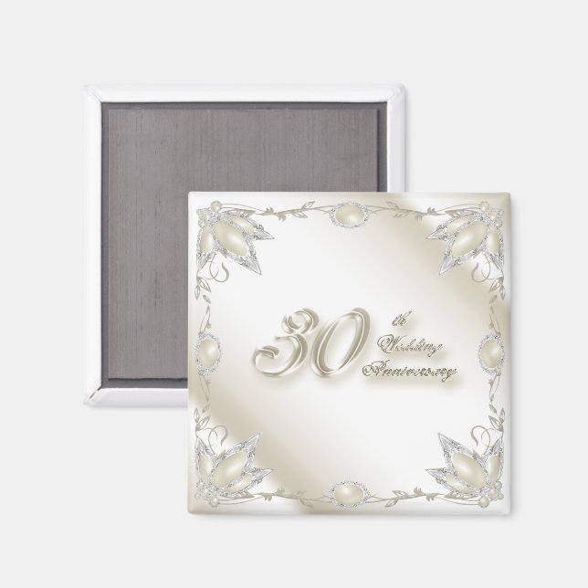 Magnet zum 30. Hochzeitstag (Vorderseite/Rückseite)