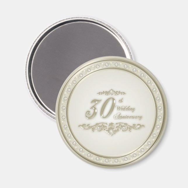 Magnet zum 30. Hochzeitstag (Vorderseite/Rückseite)