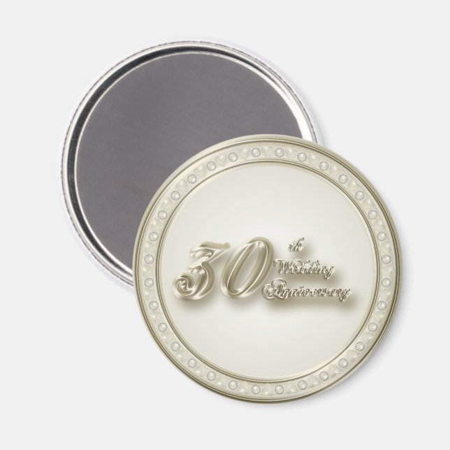 Magnet zum 30. Hochzeitstag (Vorderseite/Rückseite)