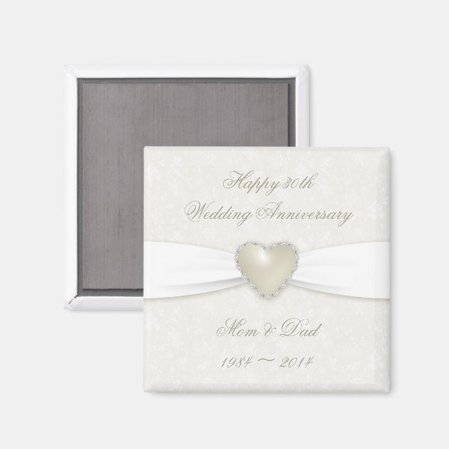 Magnet zum 30. Hochzeitstag (Vorderseite/Rückseite)