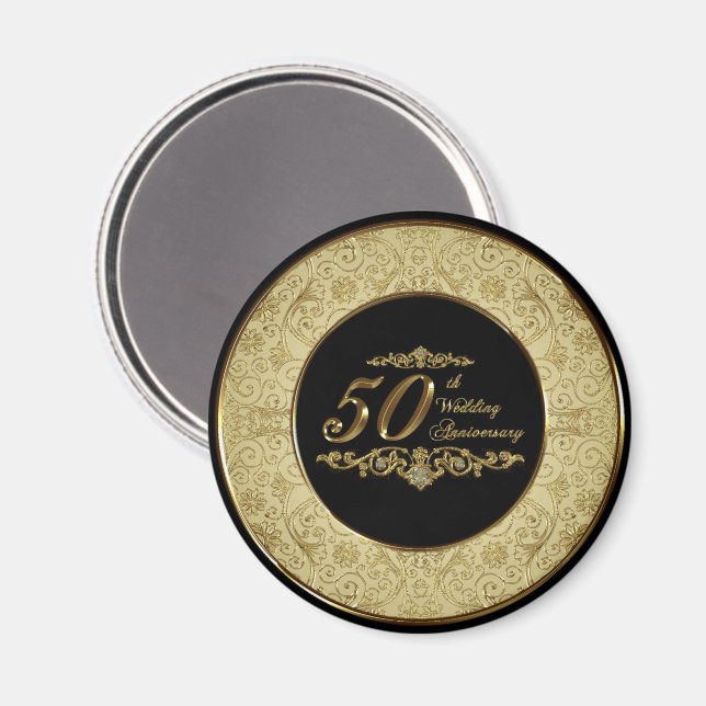 Magnet zum 50. Hochzeitstag (Vorderseite/Rückseite)