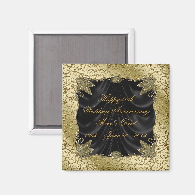 Magnet zum 50. Hochzeitstag (Vorderseite/Rückseite)