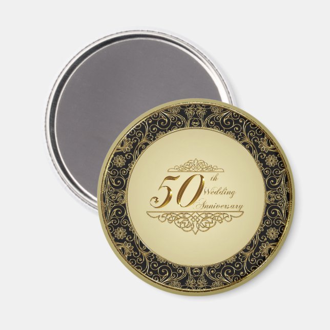 Magnet zum 50. Hochzeitstag (Vorderseite/Rückseite)