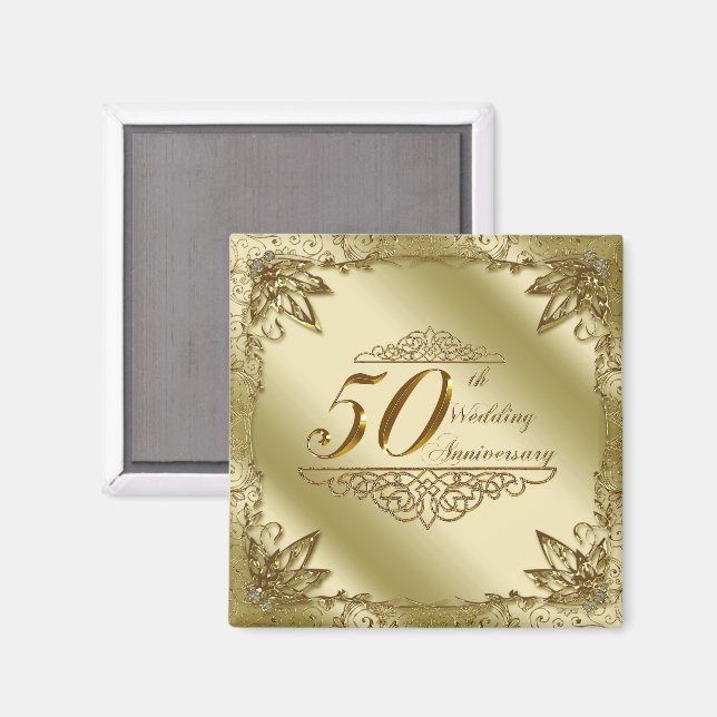 Magnet zum 50. Hochzeitstag (Vorderseite/Rückseite)