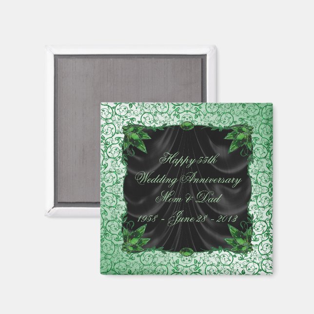 Magnet zum 55. Hochzeitstag (Vorderseite/Rückseite)