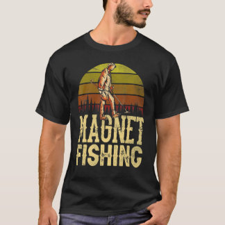 Magnetangeln Retro Metall Schatzsuche Angler T-Shirt