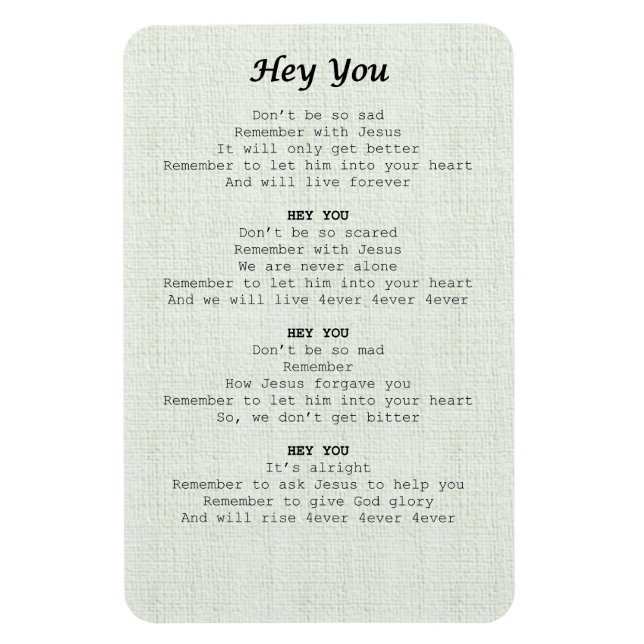 Magnetblatt-Hey du - Magnet (Vertikal)