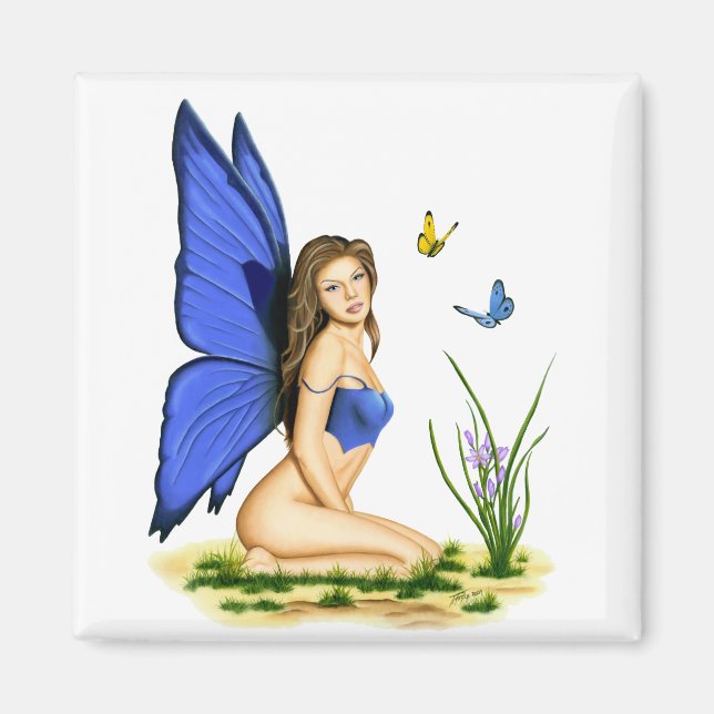 Magnete "Blue Butterfly Fairy" Magnet (Vorne)