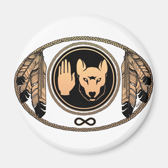 Magnete der ersten Nationen Metis Wolf Geschenk de Magnet (Vorne)