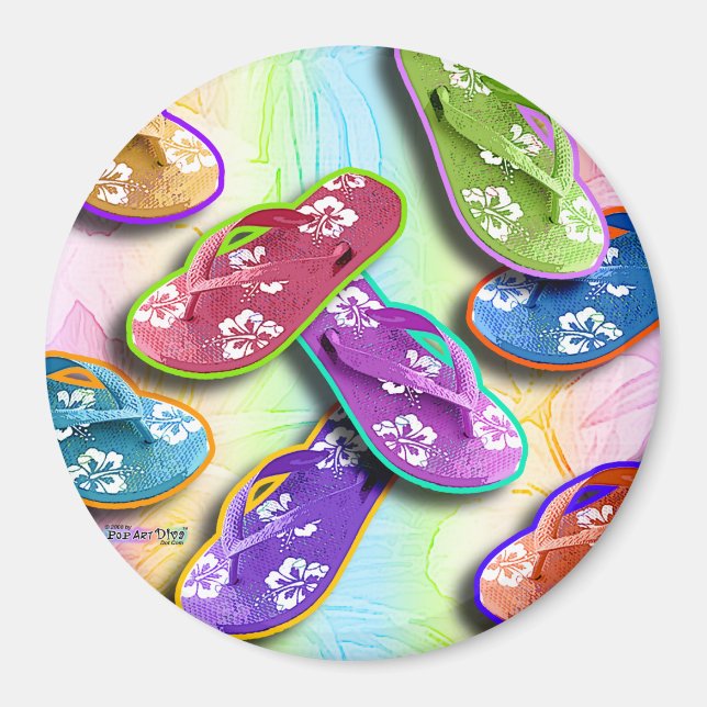 Magnete - FLIP FLOPS Pop Art Magnet (Vorne)