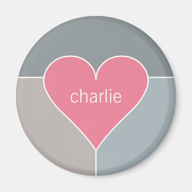 Magnete für Herz-Pattern-individuelle Name Magnet (Vorne)