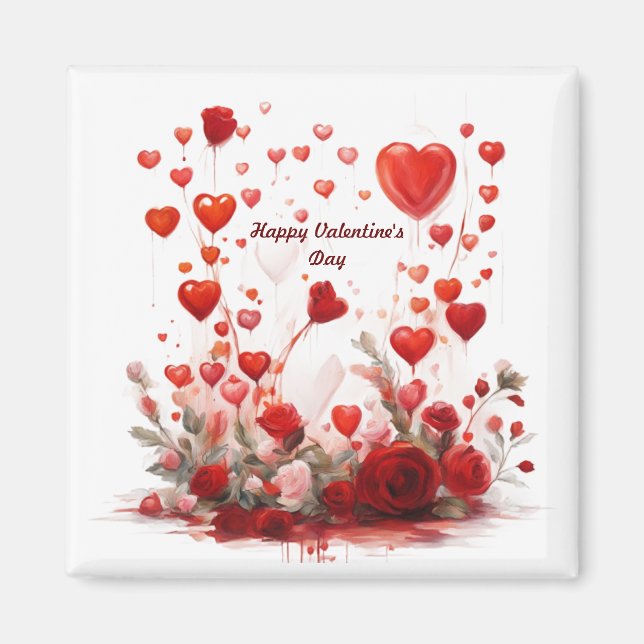 Magnete glücklich Valentinstag Magnet (Vorne)